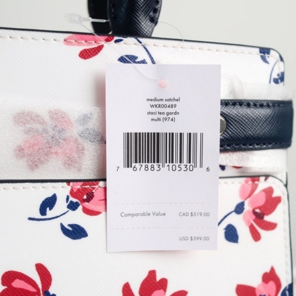 Kate Spade Staci Tea Garden Floral Medium Satchel Bag NWT - Picture 8 of 16